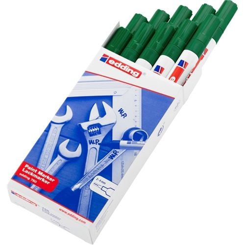 Edding 750 Paint Marker Green 2-4mm - (10 kpl)