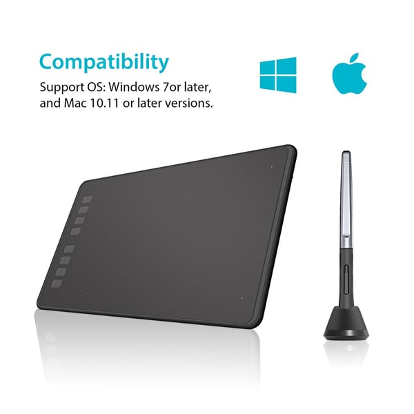 Huion Inspiroy H950P piirtopöytä 5080 lpi 220 x 137 mm USB, musta