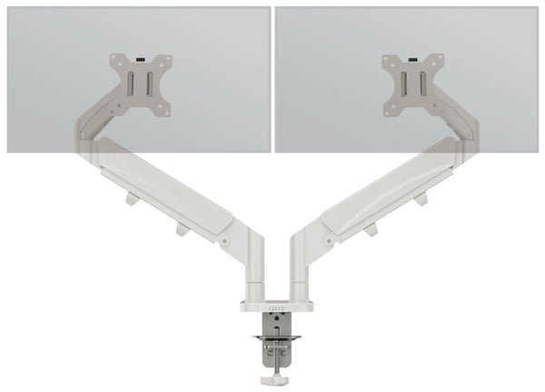Leitz Ergo - Monteringssett (dobbeltartikuleringsarm) - for 2 LCD-skjermer - plassbesparende - stål - grå - skjermstørrelse: 17"-32" - skrivebordsm...