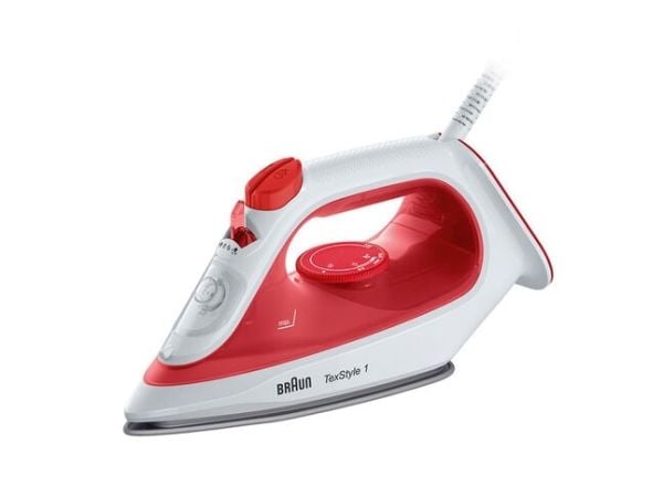Braun si 1019 rd, Höyrysilitysrauta, Tarttumaton pohjalevy, 1,9 m, 120 g/min, Punainen, 25 g/min