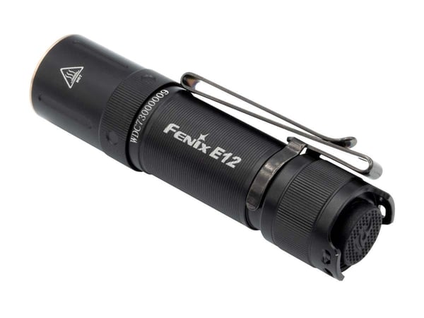 Fenix E12 V2.0, Käsikokoinen taskulamppu, Musta, Alumiini, IP68, LED, 50000 h