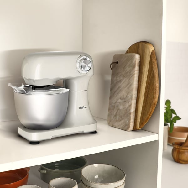 Tefal Bake Easy QB140AF0, 3,5 L, Valkoinen, Rotaatio, Vaivaus, Sekoitus, 4 munaa, Ruostumaton teräs