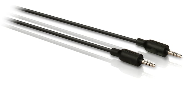 Philips SWA2533W - Lydkabel - mini-phone stereo 3.5 mm hann til mini-phone stereo 3.5 mm hann - skjermet - svart