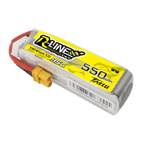 Tattu TAA5503S95XT3, 550 mAh, Lithium Polymer (LiPo), 11,1 V, Svart, Rød, Hvit, Gult, 1 stykker, Høy