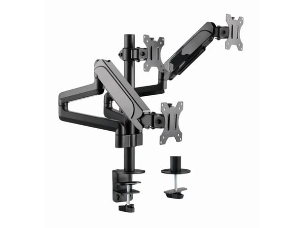Gembird MA-DA3-01 - Monteringssett (justerbar monitorarm) - full bevegelse - for 3 skjermer - aluminium, stål, plastikk - svart - skjermstørrelse: ...