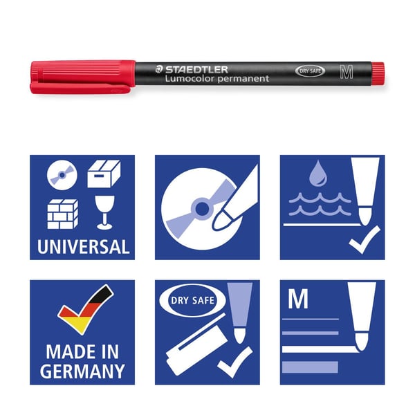 Staedtler Lumocolor® 317 WP4-8 Medium 0,8-1 mm med 8 stk. ass. farver