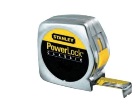 Stanley PowerLock - Målebånd - 10 m - bladbredde: 25 mm - plastikk, Mylar - chrome-plated (housing)