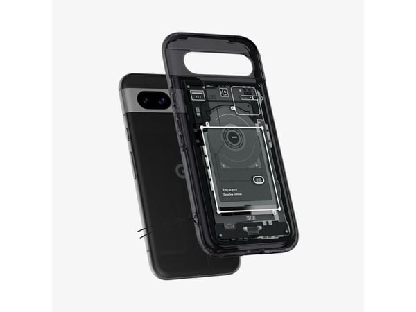 Spigen Ultra Hybrid Zero One, Suojus, Google, Pixel 8a, 15,5 cm (6.1"), musta, Harmaa