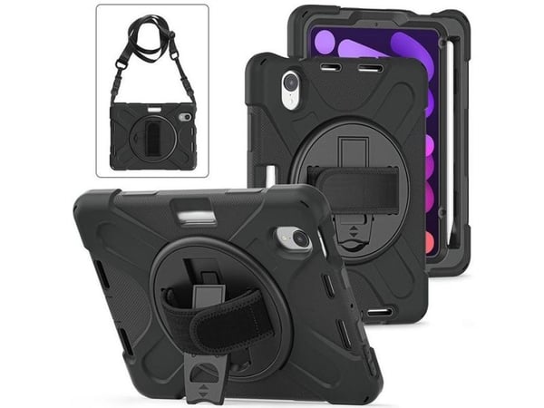 eSTUFF - Tabletin takakuori - silikoni, polykarbonaatti - musta - 7,9" - Apple iPad mini (6. sukupolvi) (ES683002-BULK)