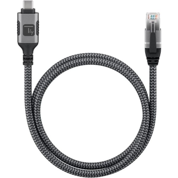 Techly ICOC U3C-RJ45-010, 1 m, Cat6, F/UTP (FTP), USB Type-A, RJ-45, Sølv, Svart