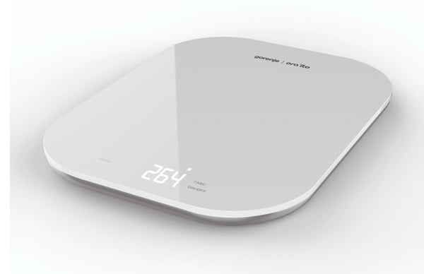 Gorenje KT10ORAW, Sähkökeittiövaaka, 10 kg, 1 g, Valkoinen, Lasi, Lasi