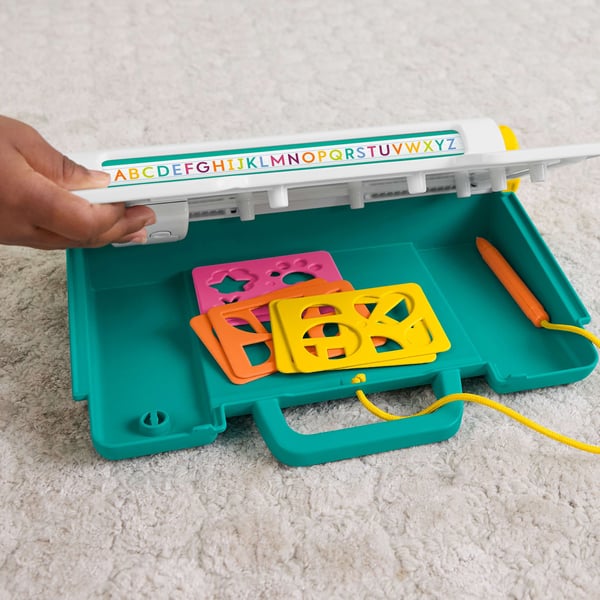 Fisher-Price Learn & Doodle Desk, sotkuton kirjoitus- ja piirustustabletti, jossa LCD-näyttö, lapsille, 3 vuosi/vuosia, Tarvitsee patterit, LR44, M...