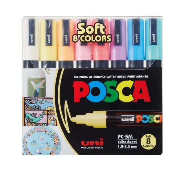 POSCA-merkintäsarja Soft Colours, PC-5M 8 ass.