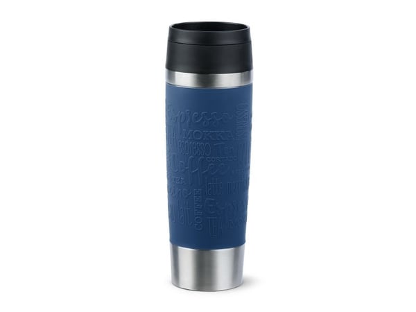EMSA Travel Mug Classic N2022100, musta, sininen, ruostumaton teräs, silikoni, ruostumaton teräs, polypropeeni (PP), 4 h, 8 h
