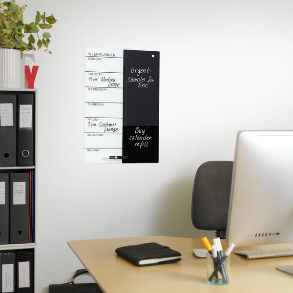 NAGA Weekplannder glastavle 40x60 cm - med Fransk tekst