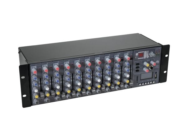 Omnitronic RM-1422FX, 12 kanaler, Rack-montering, 50 W, Sort
