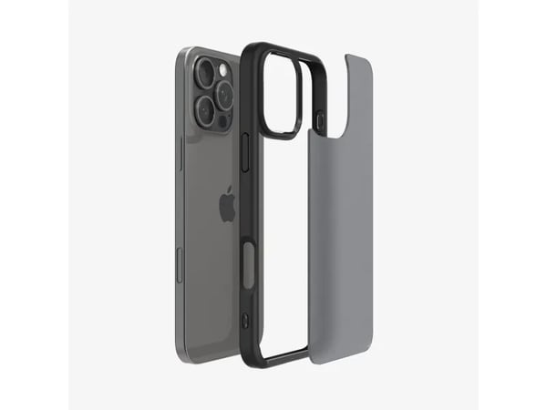 Spigen Ultra Hybrid - Baksidesskydd för mobiltelefon - polykarbonat, termoplastisk polyuretan (TPU) - frostad svart - för Apple iPhone 16 Pro Max