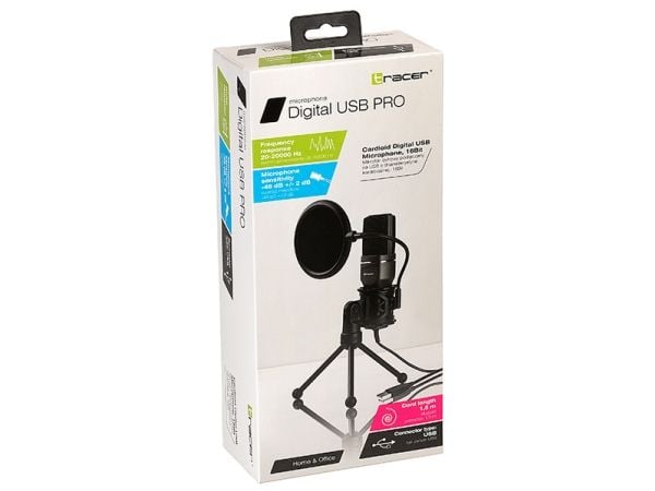 Tracer TRAMIC46419, Kannettavan tietokoneen mikrofoni, 45 dB, 20 - 20000 Hz, 2200 O, Langallinen, USB