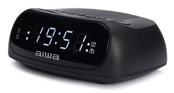 Aiwa CR-09J, Digital väckarklocka, Rektangel, Svart, inomhus, Pojke/flicka, 24 timmar