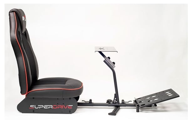 Subsonic SA5681, Kilpa-ajoneuvon ohjaamo, musta, Punainen, Tekonahka, Verkko, Metalli, Superdrive(GS850-X, SV750), Thrustmaster(T248, T300 RS, TX R...