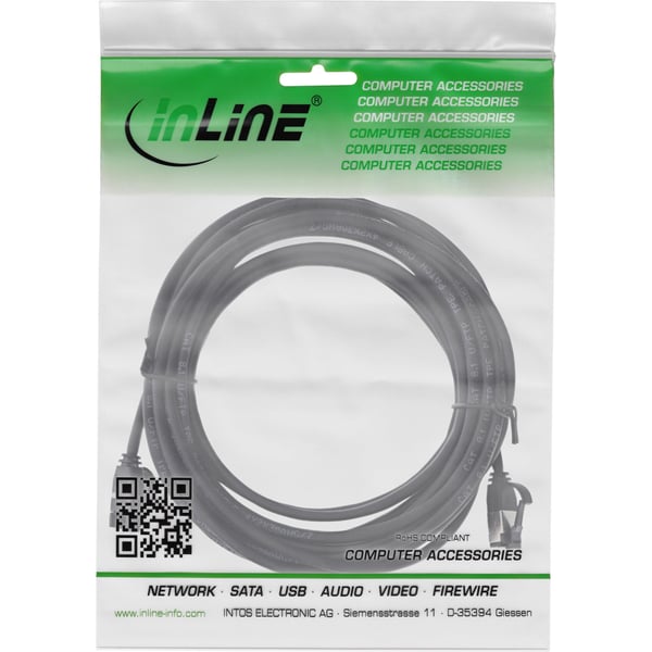 InLine 75300S, 10 m, Cat8.1, U/FTP (STP), RJ-45, RJ-45, Svart