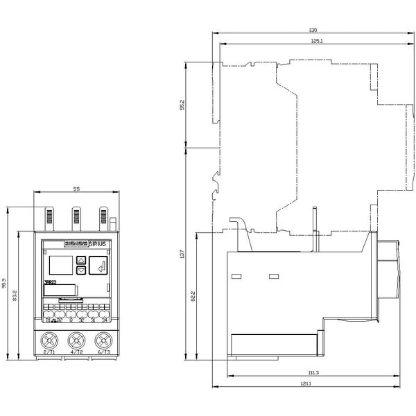 Siemens 3RR2243-3FW30, 99 mm, 121 mm, 124 mm, 68 mm, 480 g