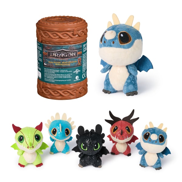 DRAGONS Plysj leketøy, 7,6 cm