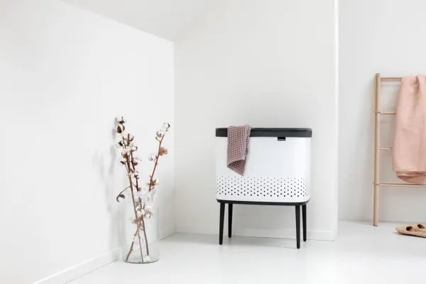 Brabantia Bo pyykkikori 60 L, suorakulmainen MDF, valkoinen