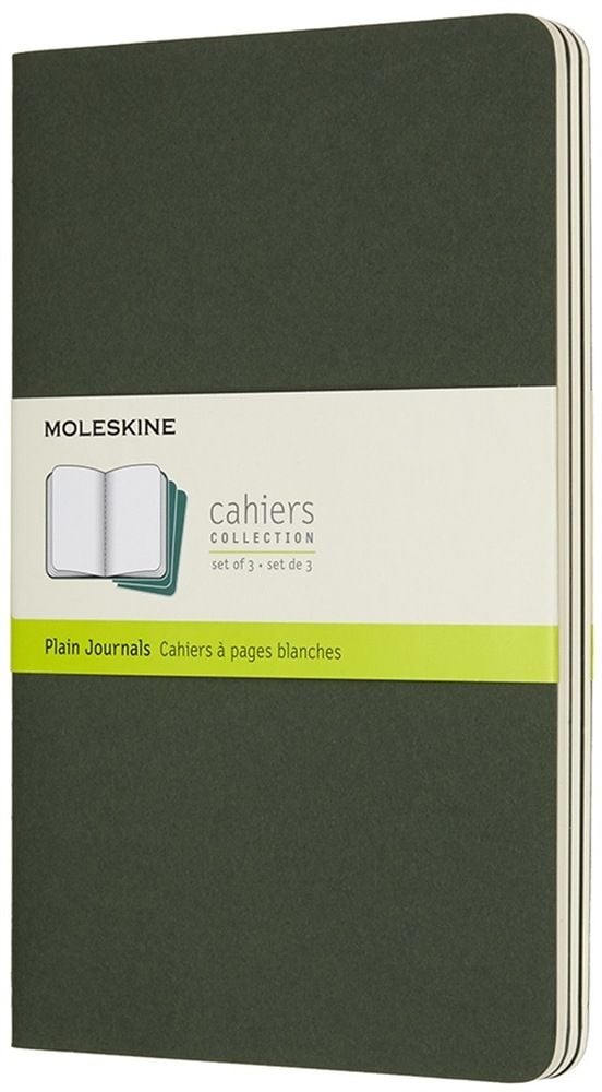 Cahier Journal Blank Large Green 3-Pack