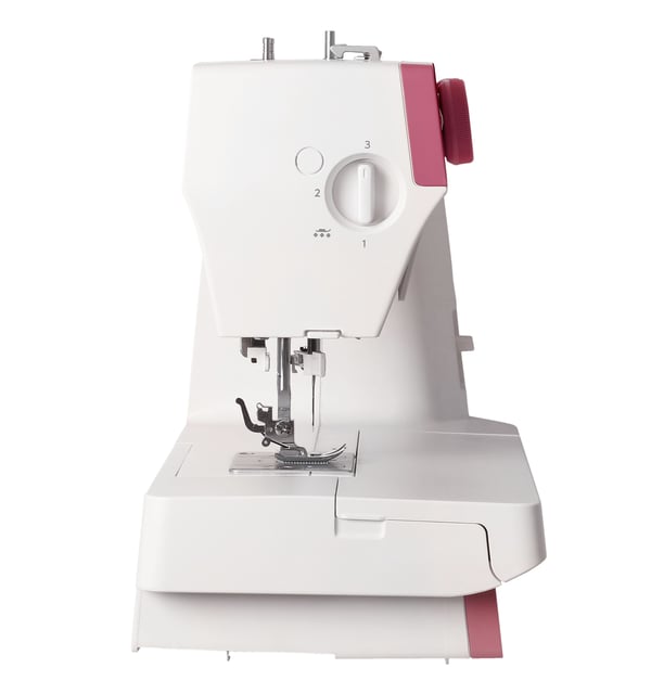 Janome 1522PG mekanisk symaskin, manuell, rosa och vit