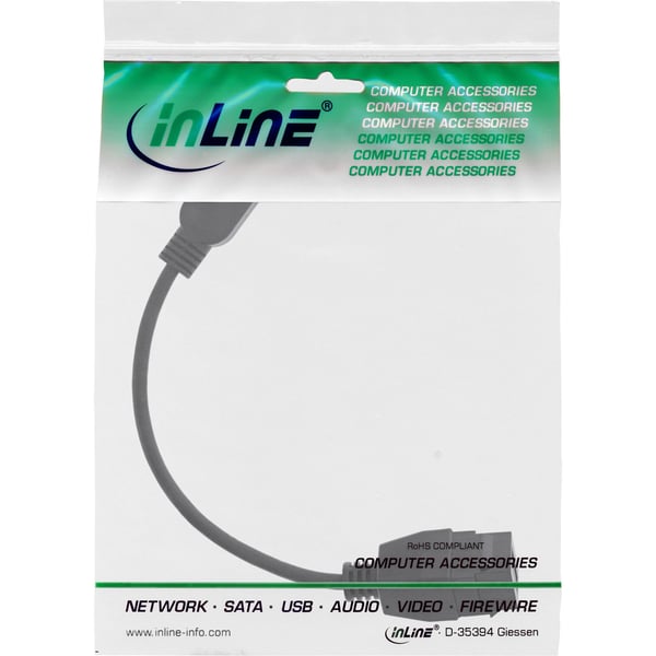 InLine 76206C, 0,2 m, USB A, USB A, USB 3.2 Gen 1 (3.1 Gen 1), Sortera