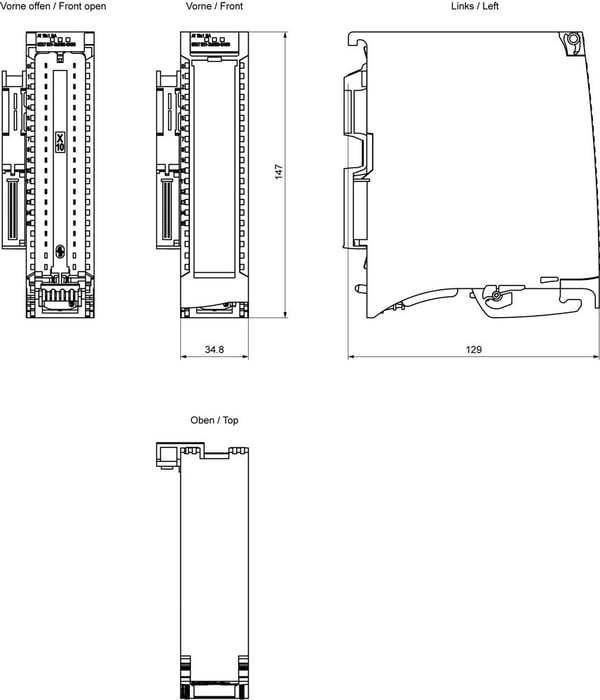 Siemens 6ES7531-7MH00-0AB0, CE, RoHS, REACH, 147 mm, 161 mm, 194 mm, 50 mm, 369 g