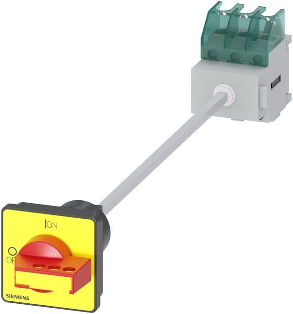 Siemens lastbryter, rød, gul, 3-polet, 16 mm², 32 A, 690 V/AC, 3LD22170TK13, 3P, IP65, 79 mm, 85 mm, 460 mm, 70 mm