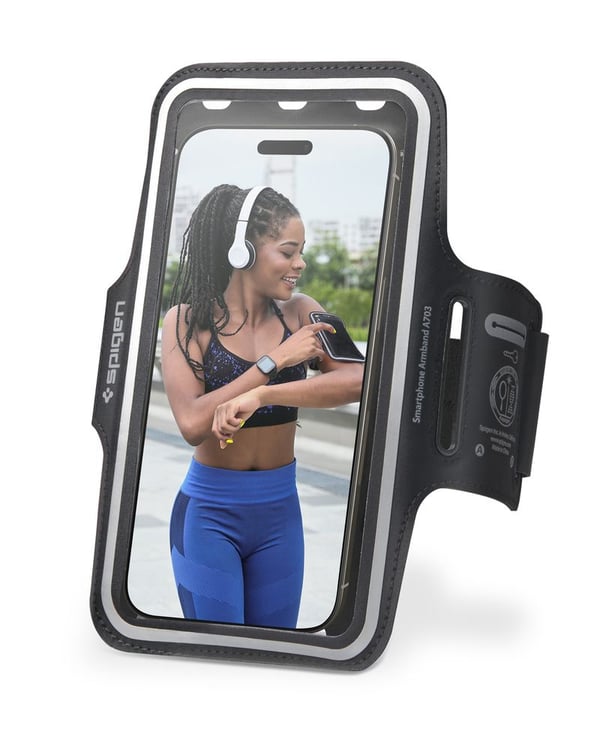 Spigen Dynamic Shield Armband A703, Armbands skydd, Universal, iPhone 15 / 15 Plus / 15 Pro / 15 Pro Max iPhone 14 / 14 Plus / 14 Pro / 14 Pro Max ...