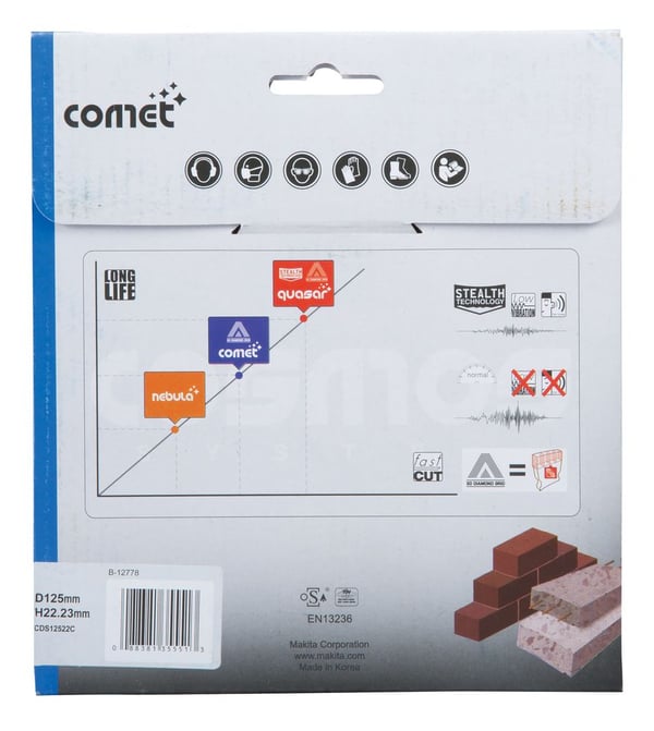 Makita Comet - Diamantskjæreplate - for betong, kalkstein, forsterket betong, murstein - 125 mm - for Makita DLX3179TX1