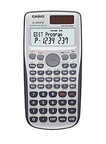 Casio FX-3650PII, Ficka, Vetenskapsfunktion, 12 siffror, 16 linjer, Batteri/solcell, Svart, Silver