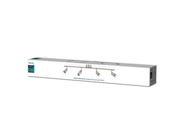 Philips myLiving Limbali tak-/väggspotlight 4 x, Skena för spotlight, GU10, 4 lampor, LED, 230 V, Krom