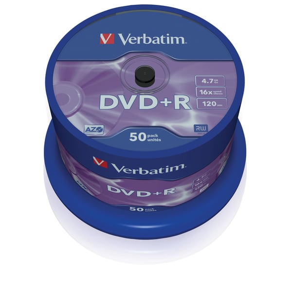 Verbatim - 50 x DVD+R - 4.7 GB 16x - matt sølv - spindel