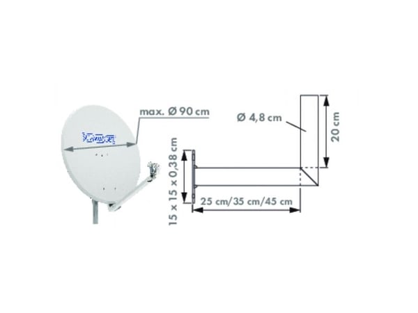Schwaiger WAH25A 001, Ruostumaton teräs, Alumiini, 150 mm, 38 mm, 150 mm