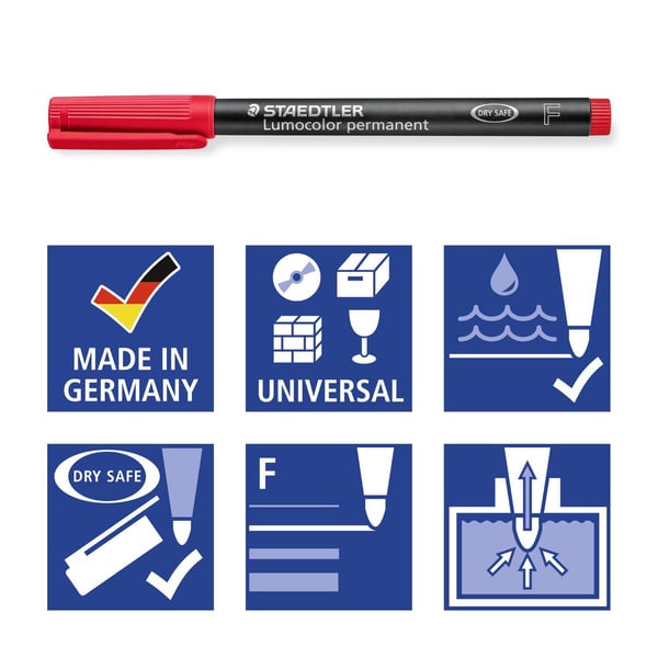 Staedtler Lumocolor permanent pen 318, Gul, 1 styck