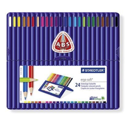 Farveblyanter STAEDTLER® Ergo soft® 157-SB24 - med 24 stk. ass. farver