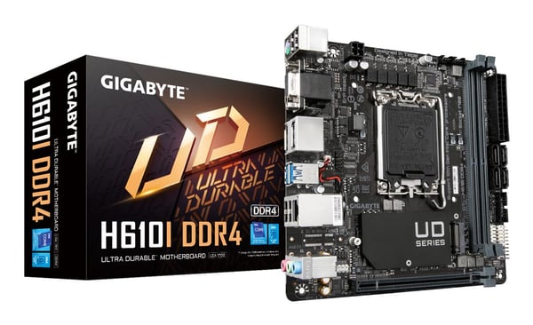 GIGABYTE H610I DDR4, Intel, LGA 1700, Intel® Celeron®, Intel® Core™ i3, Intel® Core™ i5, Intel® Core™ i7, Intel® Core™ i9,..., LGA 1700, 64 GB, DDR...