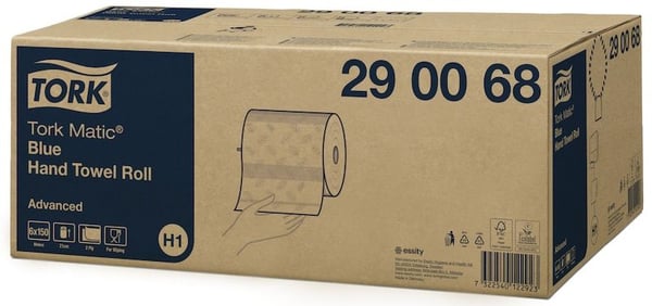 Håndklæderuller Tork Matic® Advanced H1 blå 2-lag 150m - (6 ruller pr. karton)