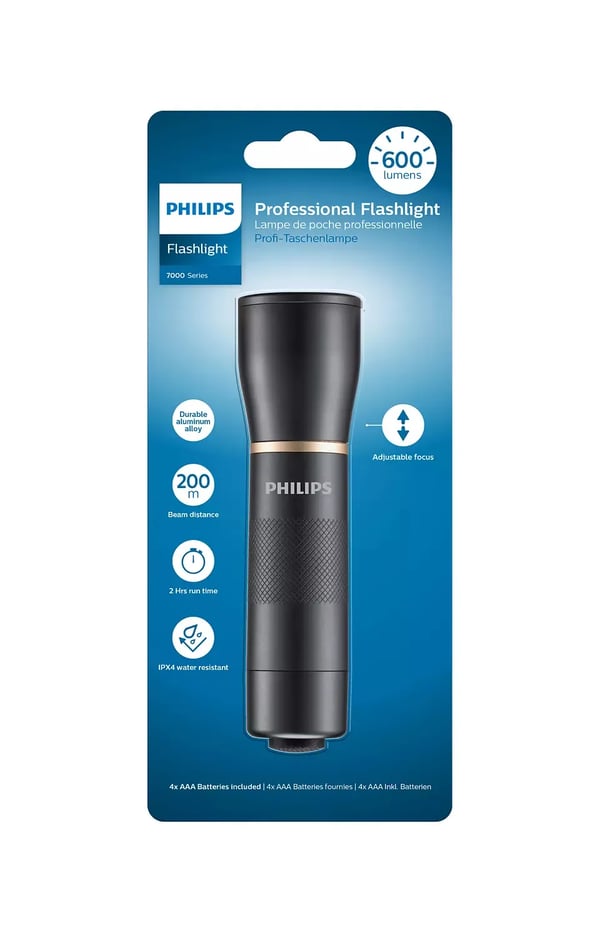 PHILIPS SFL ficklampa alkaline 600 lumen 4xAAA