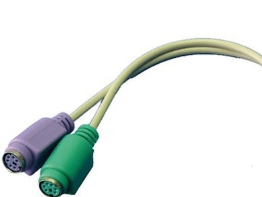 LogiLink Adapter USB - 2x PS/2, 0,2 m, 2x 6-p Mini-DIN, USB A, Hankoppling, Honkoppling, Grå