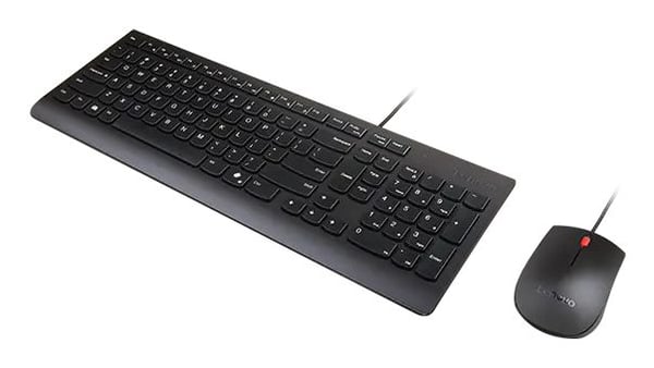 Lenovo Essential Wired Combo - Tastatur- og mussett - USB - QWERTY - Dansk - svart