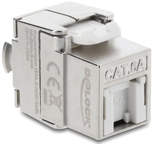 DeLOCK 90706, Tasainen, Hopea, Valkoinen, RJ-45, LSA, Naaras, 22/26