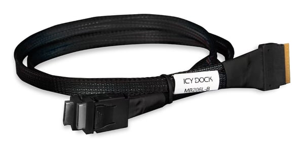 ICY Dock MB206L-B - Intern SAS-kabel - 8i Slim SAS (SFF-8654) (hane) till 4i OCuLink (SFF-8611) - 50 cm - för ToughArmor MB699VP-B V2, MB699VP-B V3...