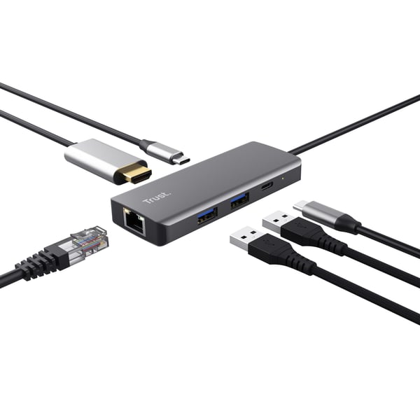 Trust Dalyx - Dokkingstasjon - for bærbar - USB-C - HDMI - 1GbE
