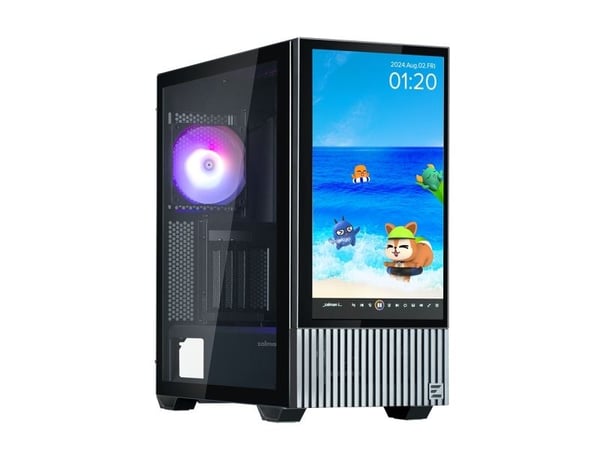 Zalman Z10DS datorchassi ARGB ATX mid tower, svart, härdat glas